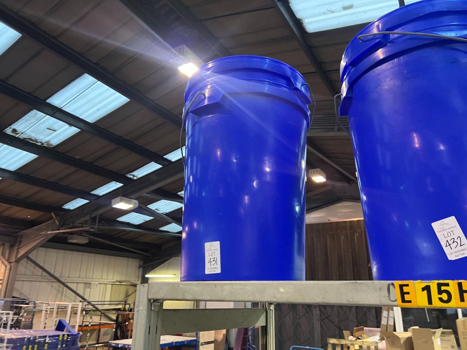 2X BLUE PLASTIC BUCKETS WITHH HANDLES