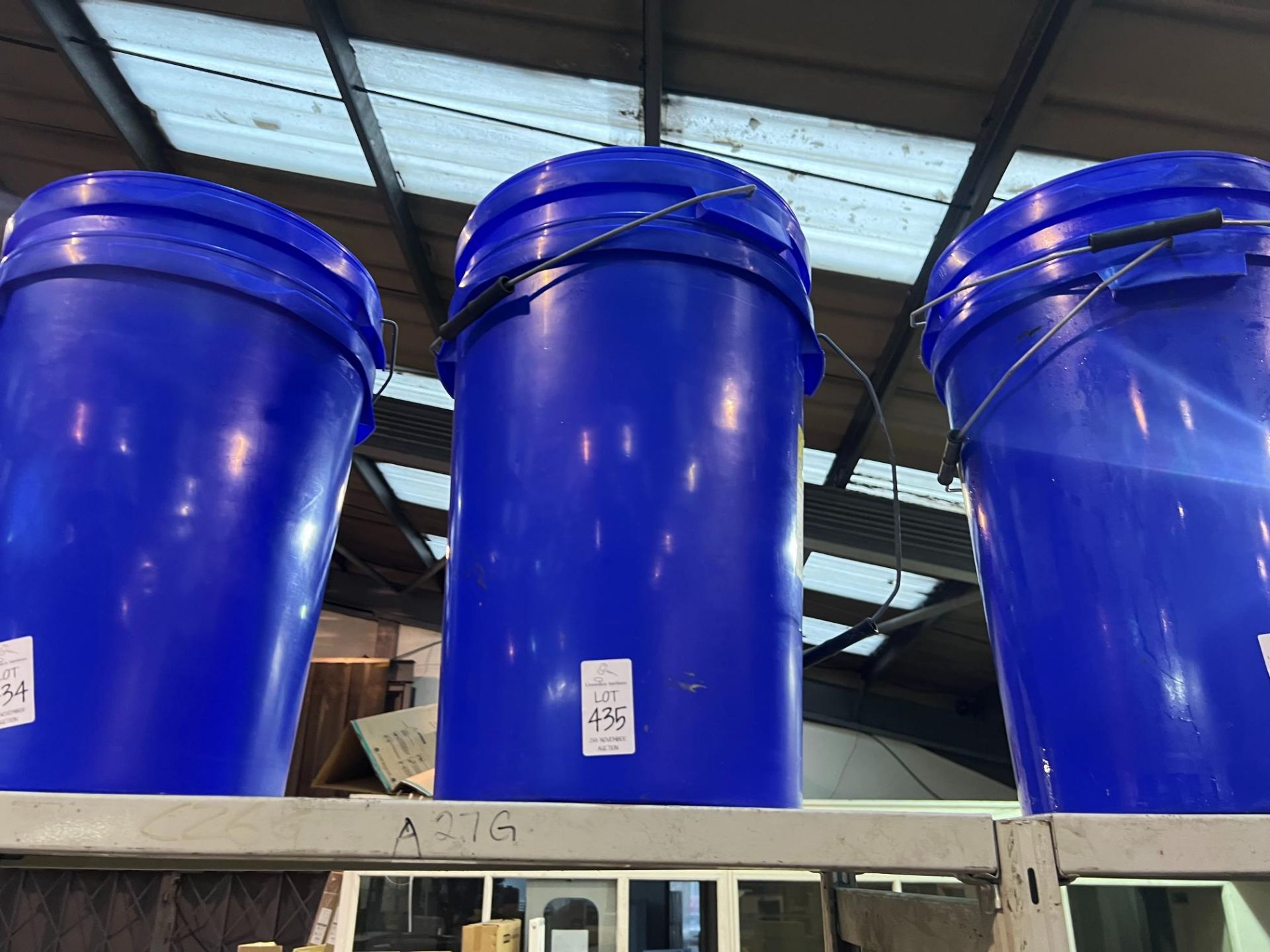 2X BLUE PLASTIC BUCKETS WITHH HANDLES