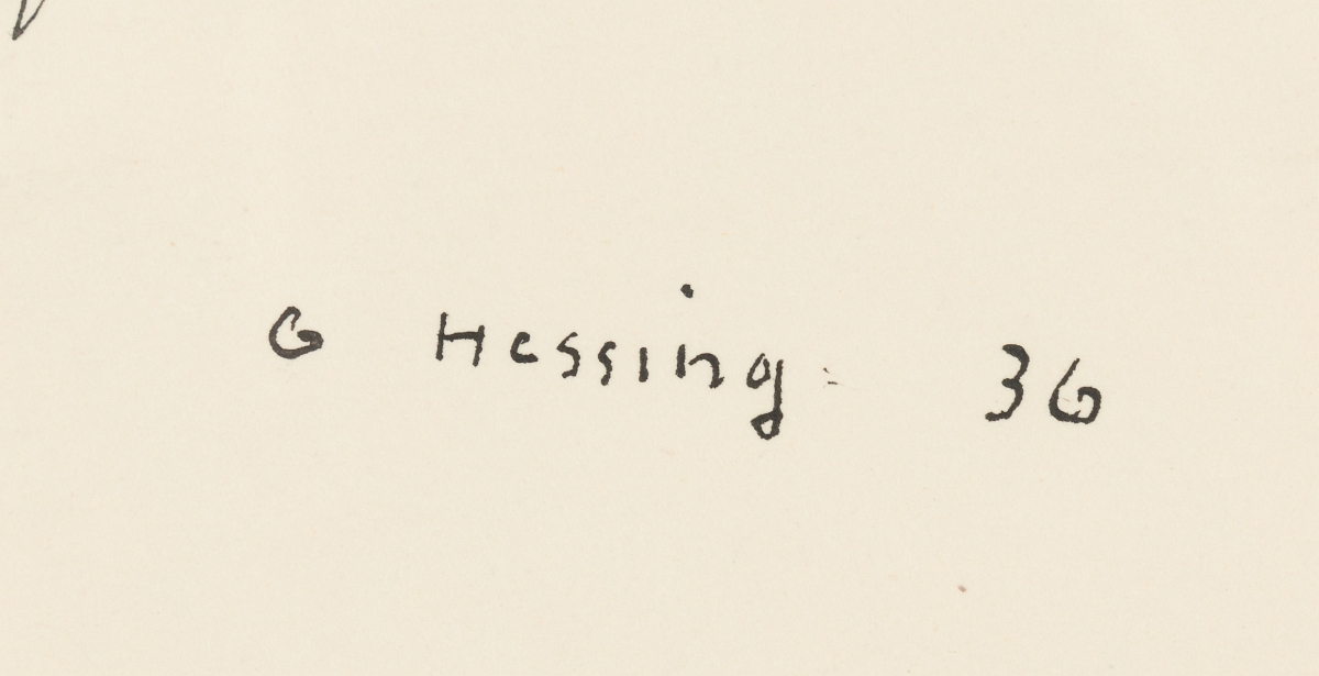 Hessing, Gustav(1909-1981)Reclining nude, (19)36ink on papersigned and dated lower right24 x 33,9 - Image 3 of 3