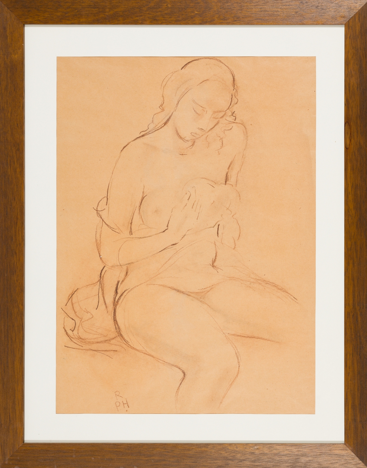 Philippi, Robert(1877-1959)Nudecarbon on papermonogrammed lower leftpassepartout cutout unopened - Image 2 of 3