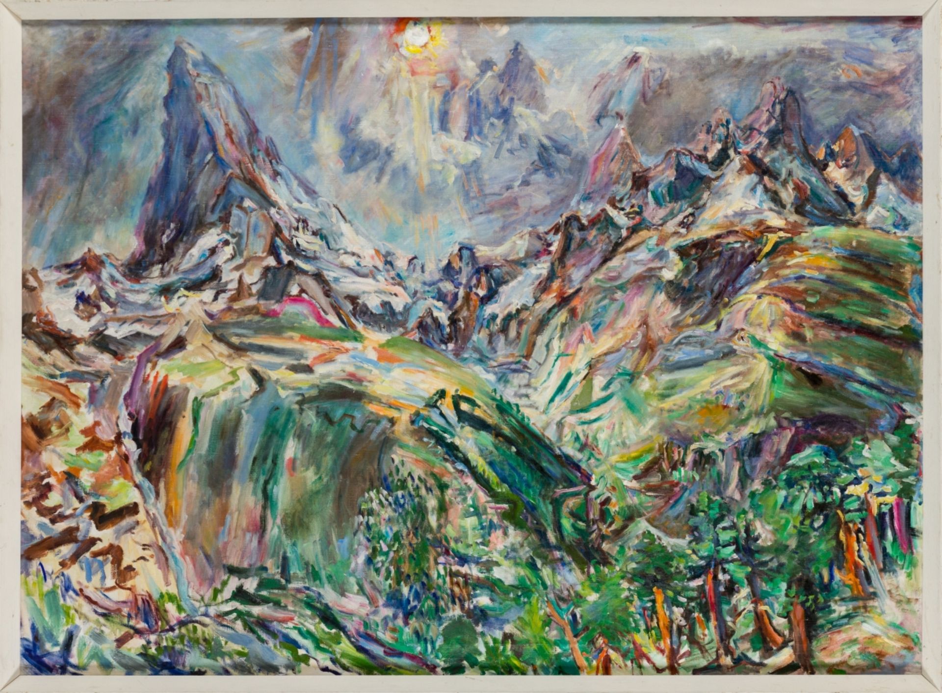Kokoschka, Oskar zugeschrieben(1886-1980)Matterhornoil on canvas37 x 50,8 inframedThe work, - Image 2 of 6