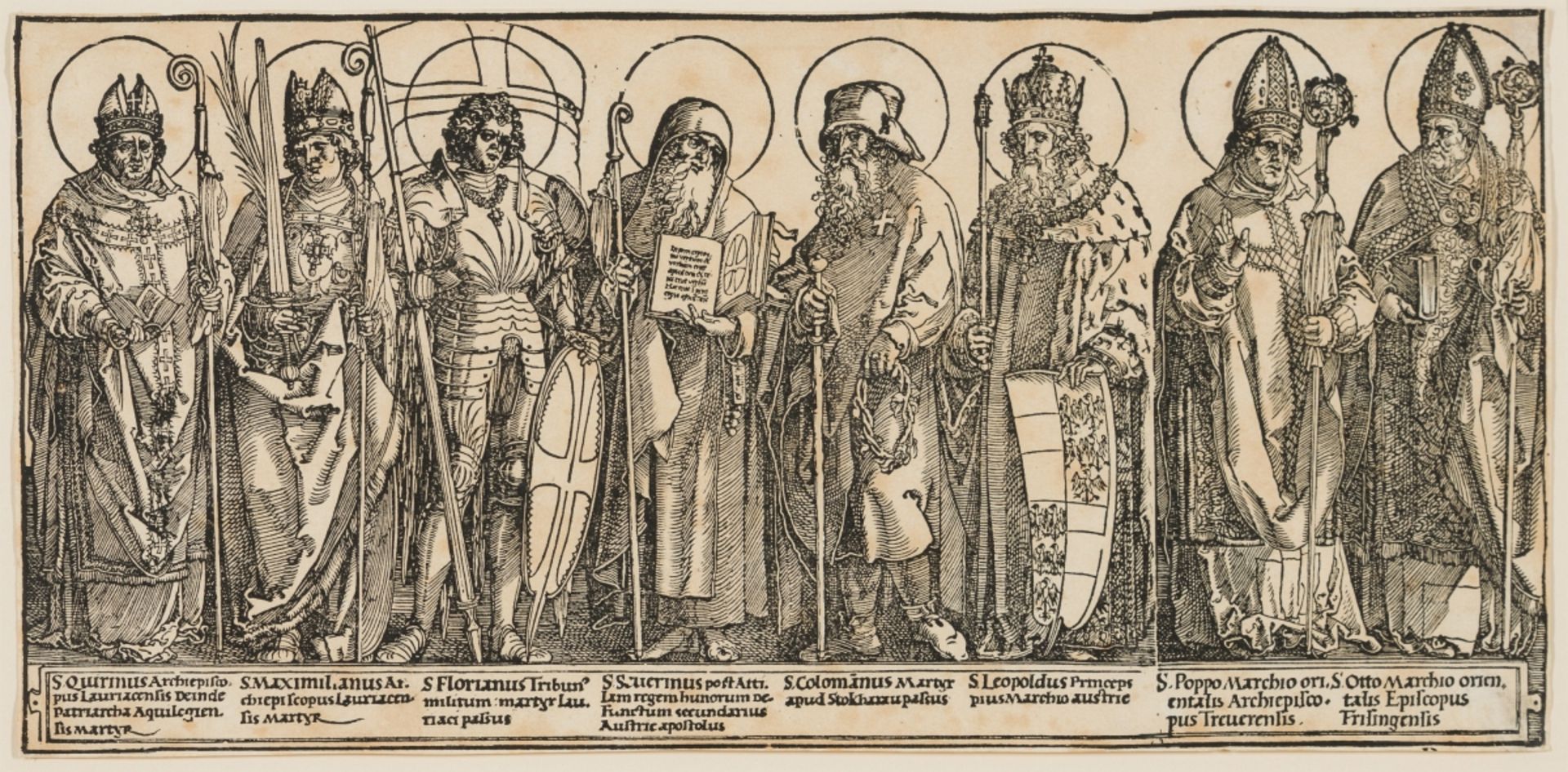 Dürer, Albrecht(1471-1528)The Patron Saints of Austriawoodcut on paper7 x 14,2 inframedCondition