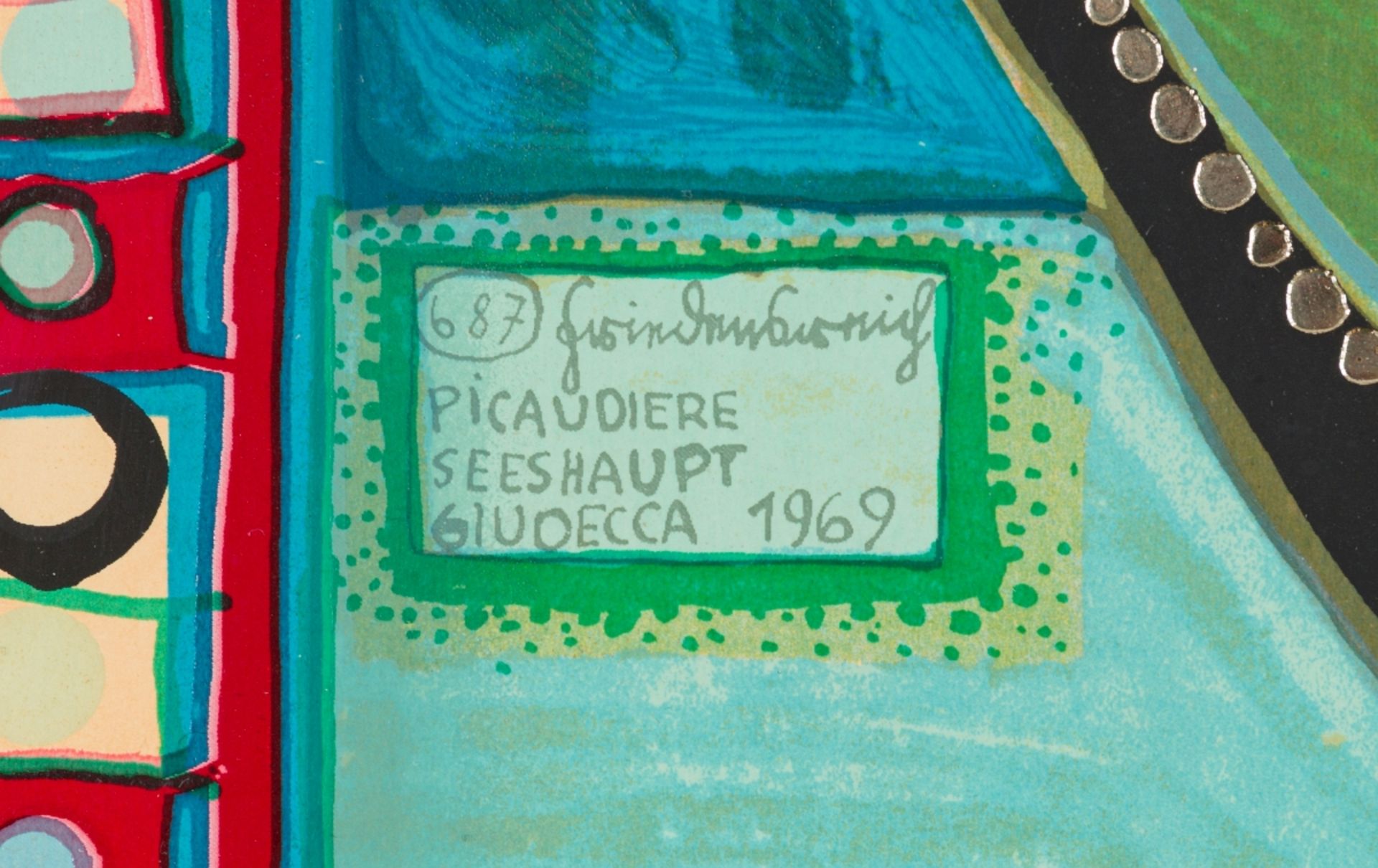 Hundertwasser, Friedensreich(1928-2000)Columbus rainy day in India, 1972Screen printing in 17 - Image 6 of 6