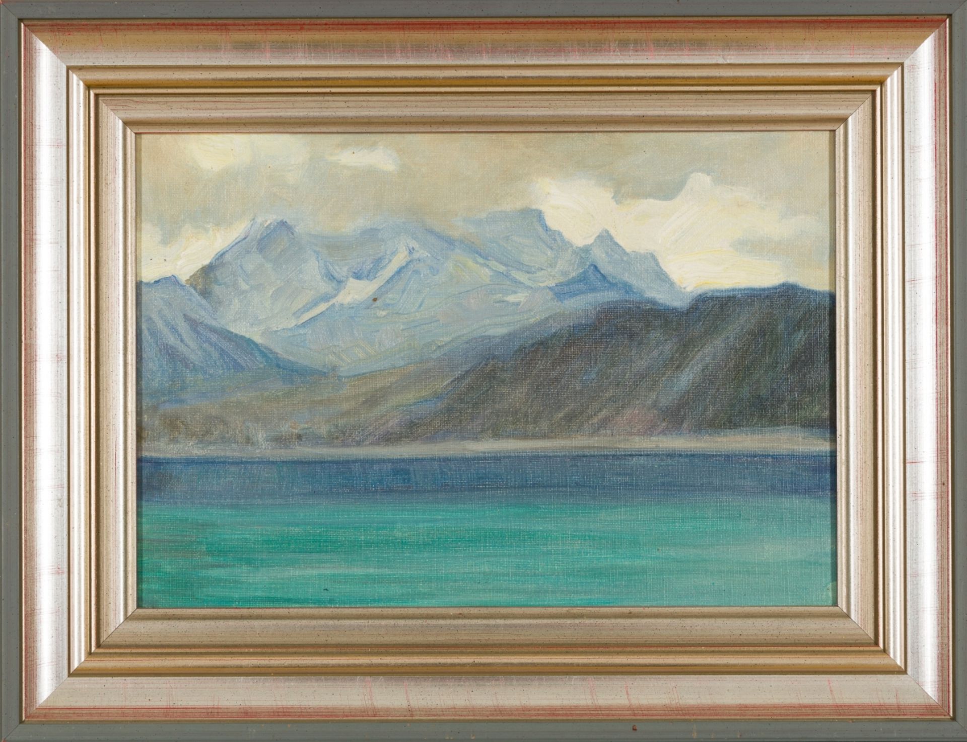 Bareuther, Liesl(1899-1970)Dachstein at the Gosauseeoil on panel verso with estate stamp8,5 x 12,6 - Image 2 of 5