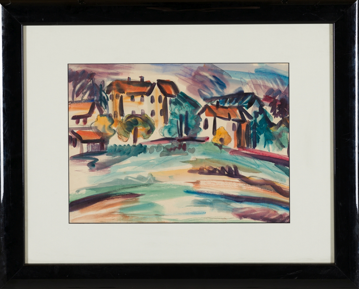 Gerliczy, Emil von(1872-1924)Houses at the pondwatercolour on paperverso with estate - Image 4 of 5