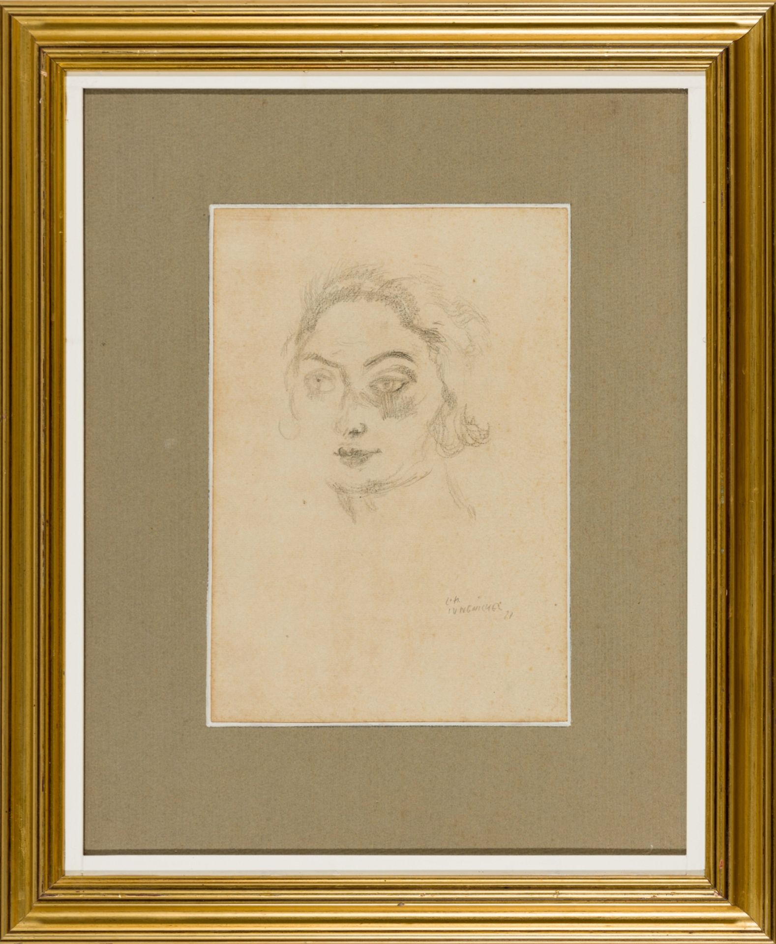 Jungnickel, Ludwig Heinrich(1881-1965)Portrait of a young lady, 1923graphite on papersigned and - Image 2 of 3