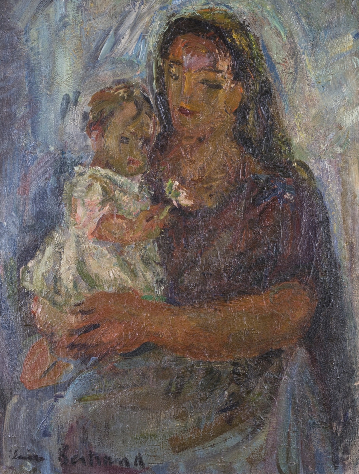 Bertrand-Eisenschitz, Claire(1890-1969)Mother with childoil on canvassigned lower left32,5 x 27