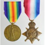 1914-15 star & Victory medal 15527 Pte J McGorrin L'Pool R (Cpl on Vic) with MIC France 7-11-15 with