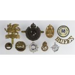 Badges (10) - Military - all original, various, silver noted