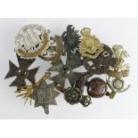 Badges (13) - Military - all original, various - includes 4x London Regt hat badges, includes the