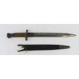 Bayonet 1888 patter MkII for the Lee Enfield Rifle. Ricasso marked "crown E.R. & 12 '01", pommel