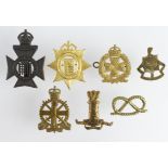 Badges (7) - Military - all original, includes Middlesex Vol. Regt, Inns of Court Regt, County of