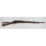 French 1874 bolt action chassepot military rifle all matched no 14173 some damage to the stock at