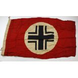 German Battleflag, Nazi 5x3 feet approx, service wear, no moth, issue wartime stampings.