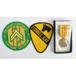 American Vietnam interest a Tunnel Rat patch, Vietnam service medal etc.