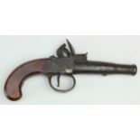 Flintlock pocket pistol, lock plates engraved 'Griffin' and 'Bond Street London'. Hammer seized, top