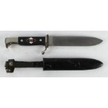 German Hitler Youth Dagger, unmarked blade, complete with scabbard.