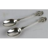 Artists Rifles (28th Bn London Regt) silver spoons (2) same sizes. Hallmarked Sheffield 1909 & 1912.