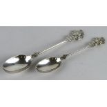 Artists Rifles (28th Bn London Regt) silver spoons (2) different sizes. Hallmarked Sheffield