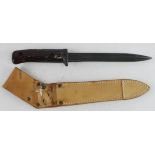 Bayonet, a Czech V258 knife bayonet for the AK47 Rifle. In unissued condition, in its leather