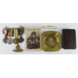 1915 Trio 88064 Dvr F G West RFA with 1914-1917 French Croix de Guerre (not confirmed) mounted as