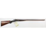 Double barrelled 12 bore shotgun, late 19th / early 20th century. Back action locks, barrel