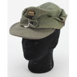 German 3rd Reich Waffen SS M43 Overseas Field Cap. Single button type.