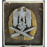 German General Assault badge "75" by JFS in fitted case.