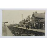 Railway station postcard. Bitterne Hampshire, interior, real photographic postcard, postally used