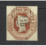 GB – 1848 SG57 10d Brown Embossed, type H2 – Die 1, cut square, clear margins all round, no faults,
