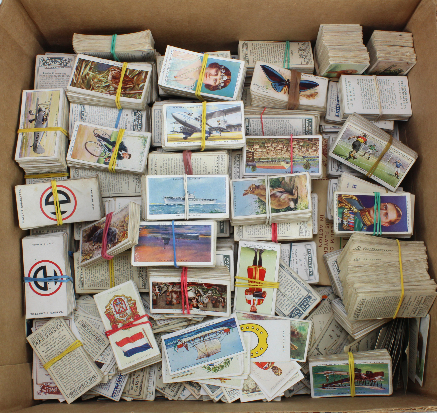 Large box of loose cigarette card sets, part sets and odds. (1000's)