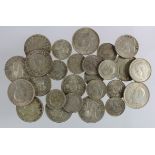 GB Silver pre-47, mainly Halfcrowns, some in better grades. £2.25 face. 253g.