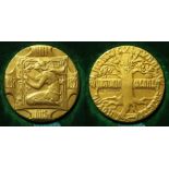 British Horticultural Medal, hallmarked 9ct gold d.24.5mm, 13.47g: The RHS (Royal Horticultural