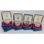 GB Silver Proof Crowns (9) All 1977 aFDC/FDC boxed as issued (one missing a certificate)