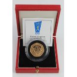 Fifty Pence 1998 "NHS" gold Proof FDC boxed as issued