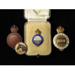 Horse Society: Hackney Horse Society badges (4) early 20thC including one enamelled hallmarked