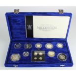 Proof Set 2000, the thirteen coin set with the Maundy Money. all struck in silver aFDC - FDC,