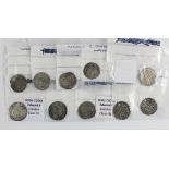 Edward I silver Pennies of London (10): 2b, 1.30g, GF light scuff; 3cd, 1.03g, GF; 3g, 1.28g,