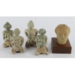 Artefacts: Four Thai/Vietnamese glazed ceramic mother & child fertility idols, and a terracotta head