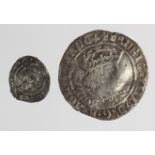Henry VIII silver (2): Groat mm. Lis, S.2337E, double-struck Fine, and Halfpenny mm. (probably)