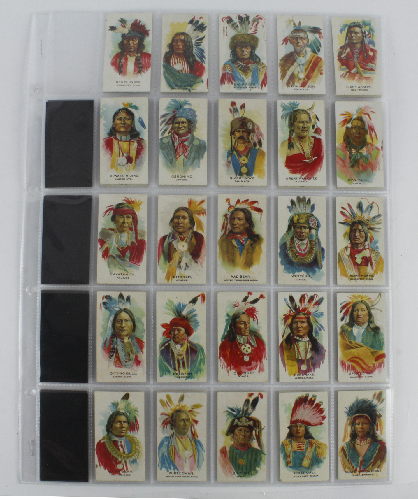 British American Tobacco (BAT), Indian Chiefs set 1930, cat £700. Couple have creases, but mainly