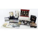 Collection of modern commemoratives in a box. Includes Jersey "Battle of Britain" 5oz silver