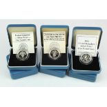 GB Silver Proof One Pounds (6) 1984, 87, 89, 90, 94 & 2001. aFDC/FDC boxed but a couple missing