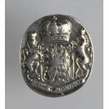Queen Anne (c1702-1713) Scottish Messenger-at-Arms unmarked silver badge, unnamed, shows wear &