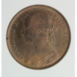 Penny 1882H EF with lustre, tiny edge split.