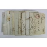 GB - postal history of Suffolk. 1824 entire to Mildenhall with "BURY ST EDMUNDS / 76" mileage mark