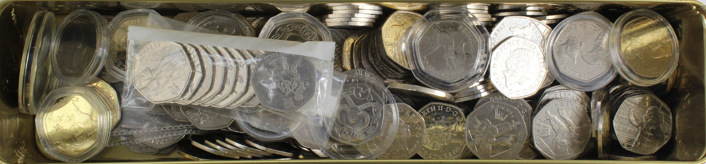 GB & Crown Islands Decimal Commemorative 50p's, £150 face including 11x various London Olympics, and
