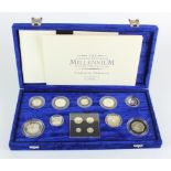 Proof Set 2000, the thirteen coin set with the Maundy Money. all struck in silver aFDC - FDC,