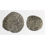 Richard II silver minors (2): Penny of York, local dies, REX AnGLIE, S.1692, 0.93, irregular flan/