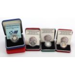 GB Royal Mint silver proofs (5): £1 1983 x2, piedfort £1 1983, Commonwealth Games £2 1986, and